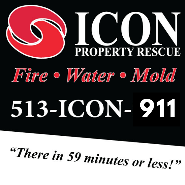 ICON Property Rescue – Fire, Water, Mold – 513-ICON-911 – "There in 59 minutes or less!"